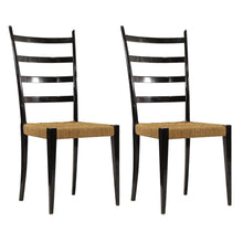 Load image into Gallery viewer, Gio Ponti | Black Ladder Back Chairs Excellent Condition - Roughan Home