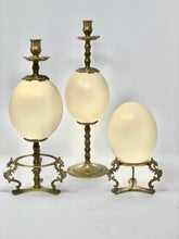 Load image into Gallery viewer, Ostrich Egg | Brass Candlesticks - Roughan Home