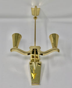 Style of Gio Ponti | Brass Arrow Italian Wall Sconces or Candle Sticks - Roughan Home