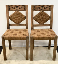 Load image into Gallery viewer, Chairs | 1940s South of France Rattan &amp; Oak Dining Chairs - Roughan Home
